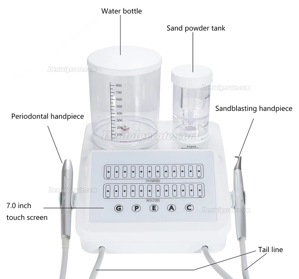Dentales Ultraschall Scaler und Pulverstrahlger&auml;t 2-in-1 System PerioJet Pro, G+P+E+A+C-Modus